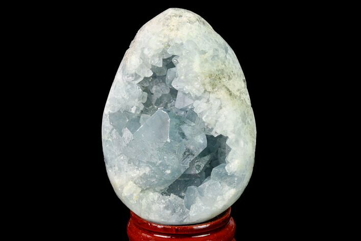 Crystal Filled Celestine (Celestite) Egg Geode - Madagascar #172676